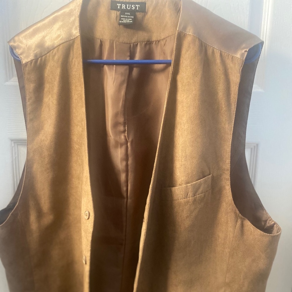 Brown faux suede vest